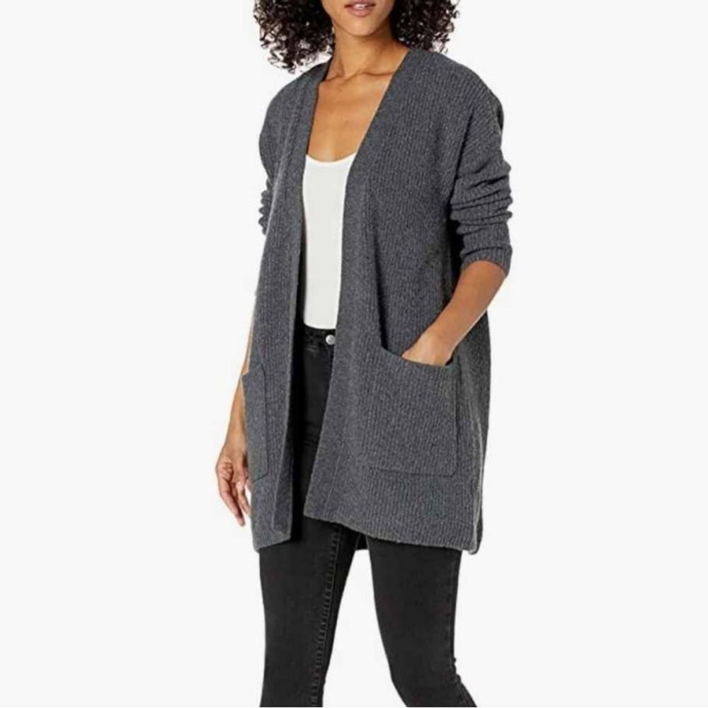 Goodthreads Charcoal Open-Front Cardigan